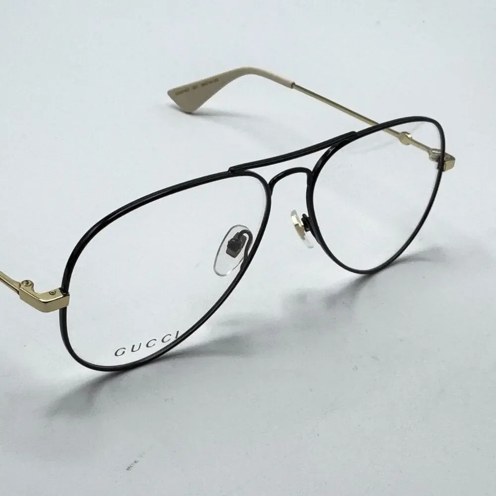 Gucci Eyeglasses Frame GG05150 001 Black Aviator 58-14-145 New Authentic